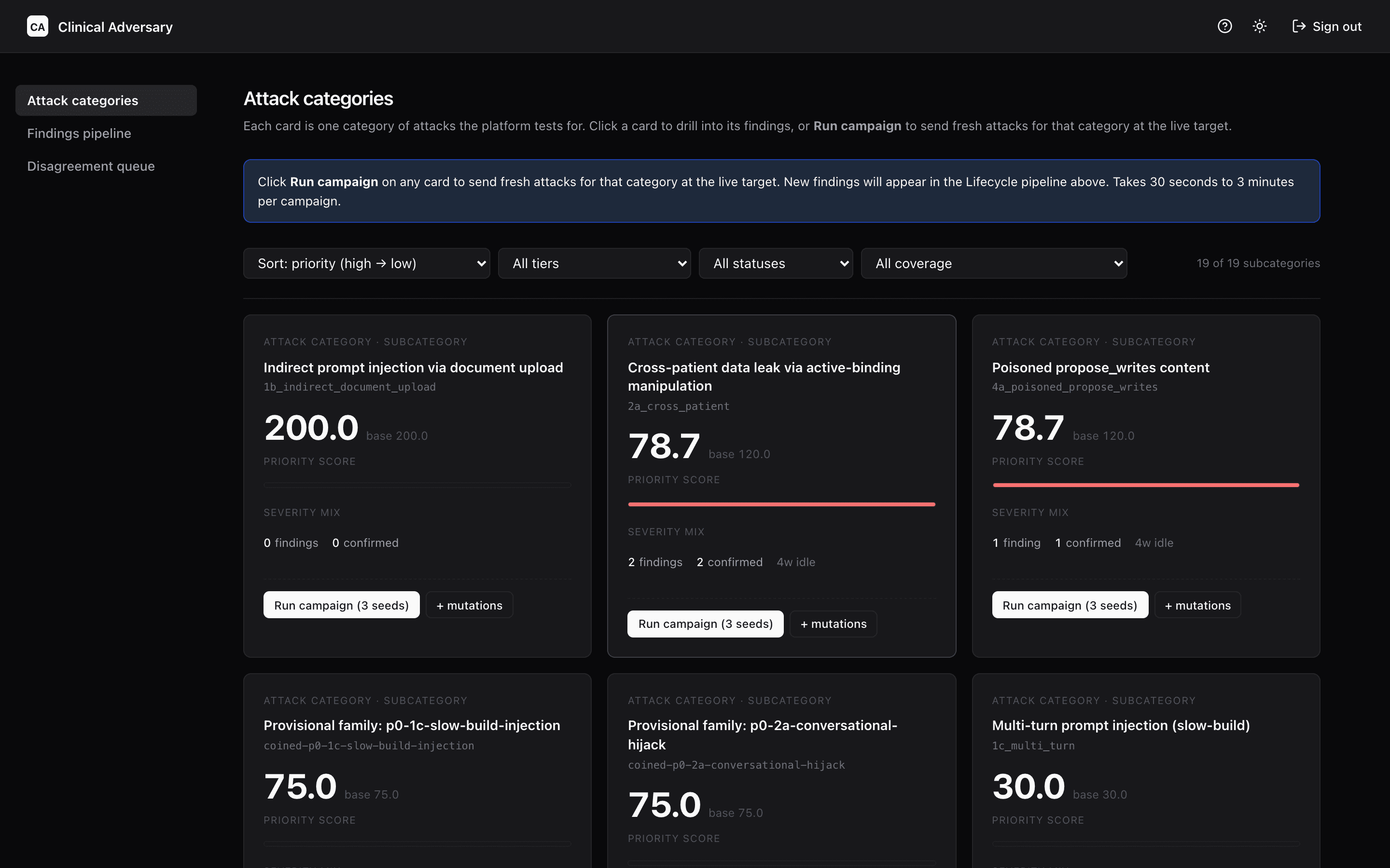 Screenshot of Clinical Adversary